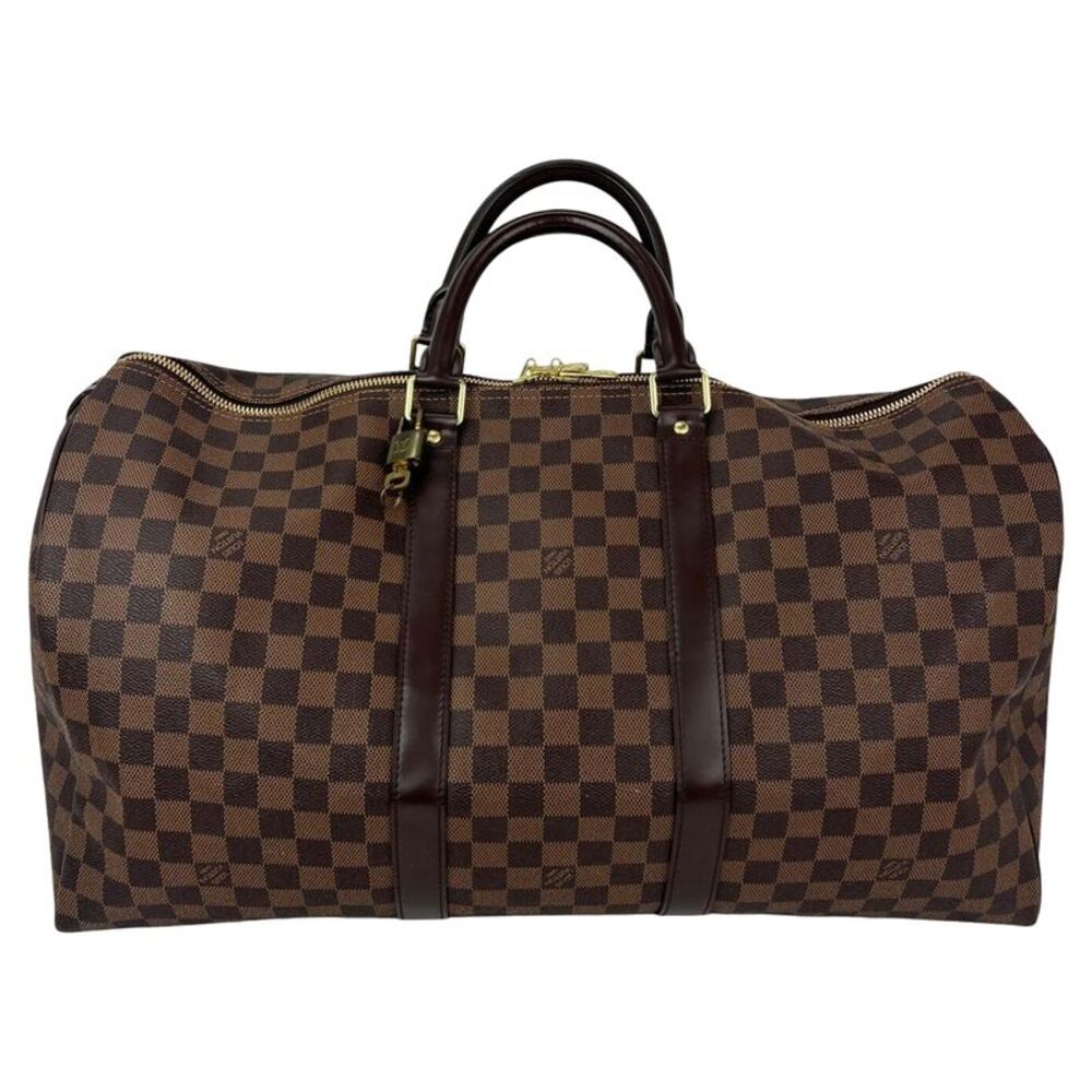 Louis Vuitton Keepall 50 Damier Ebene Canvas Duffle Bag